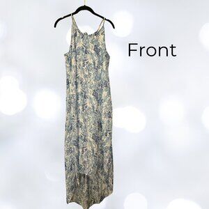 Blue and Cream Maxi Dress